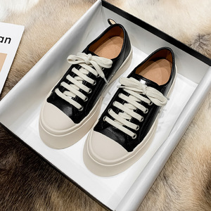 Scarpe Casual in Pelle con Suola Spessa Primavera-Autunno, Scarpe Bianche alla Moda con Tacco Medio per Donna - Product Image 3