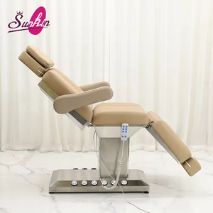 Lit de salon de beauté électrique en vente, avec commande au pied intégrée et châssis argenté, réglable pour une utilisation en <span class=keywords><strong>spa</strong></span> et en salon - Product Image 4