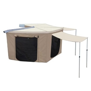 Auvent latéral large <span class=keywords><strong>pour</strong></span> SUV, <span class=keywords><strong>tente</strong></span> <span class=keywords><strong>de</strong></span> <span class=keywords><strong>voiture</strong></span> à 270 degrés, <span class=keywords><strong>toile</strong></span> double couche, quatre saisons, une chambre, ouverture rapide, camping en plein air - Product Image 3