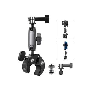 TELESIN GP Series Universal Tube Clamp Support de <span class=keywords><strong>casque</strong></span> de moto, 1.2m 3m Carbon - Fiber Selfie Stick Camera Chest Strap - Product Image 1