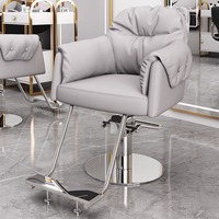 Vente directe usine : Fauteuil de barbier professionnel pivotant, confortable et réglable en hauteur, pour salon de beauté et barbier, idéal pour la permanente et la coloration.
