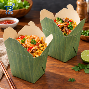 Caja de Papel Ecológica Desechable para Llevar Comida, con Diseño de Hoja de Plátano, Marca TBH - Product Image 6