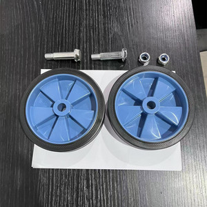 Roulettes en PVC de 5 pouces bleues, résistantes à l'usure, avec roulement à billes, type vis, manuelles, sans frein - Product Image 2