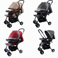 Vente en gros Cadre en acier inoxydable Poussette de bébé Chariot de poussette facile à plier Portable Double direction Chariot léger