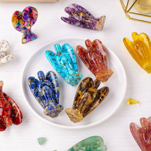 Statuetta di Angelo in Resina con Cristalli Naturali all'Ingrosso, Statua di Angelo in Cristallo Curativo per Arredamento Casa e Meditazione Spirituale - Product Image 5