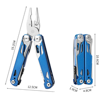 Outil pliant EDC en acier inoxydable de qualité supérieure, bleu, multi-outils avec étui en nylon, OEM pour le camping, le bricolage, les cadeaux