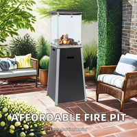 Foyer d'extérieur carré moderne en acier pour jardin ou café Utilisation hivernale Foyer au gaz propane gpl butane