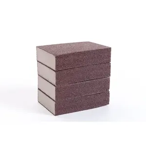 Aluminum Oxide Abrasive Sanding Brown Foam Sponge Block Low Density