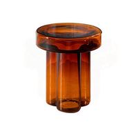 Nouvelle conception de meubles pour la maison, table d'appoint orange, vente en gros, table basse moderne en verre coloré pour le salon