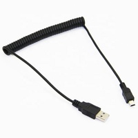Cable de Extensión Mini USB 2.0 de Alta Calidad con Malla de Protección de Resorte, Revestimiento de PVC y Conductor de Cobre Puro para Cámara