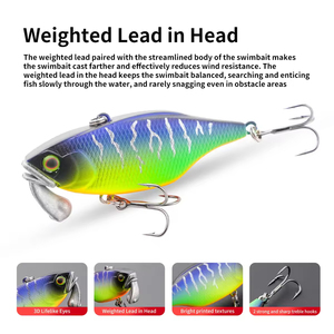 Señuelo VIB de plástico duro artificial de 60mm/18g, hundimiento lento, con cuentas de sonido y movimiento, para pesca de carpa, lubina y trucha - Product Image 4