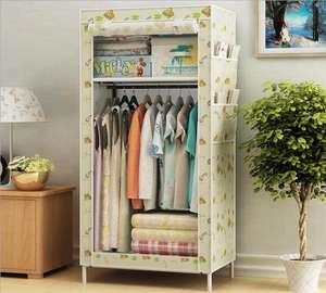Novo simples móveis para casa não-tecido de tecido, tubo de aço, pendurado, roupas, armário, roupeiro - Product Image 5