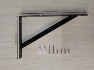 Soportes de Pared Triangulares Negros Resistentes, Soportes Metálicos para Estantes con Tornillos, Herrajes Funcionales - Product Image 3