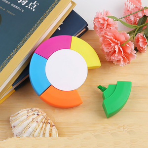 Venta caliente de varios colores 5 bolígrafos en 1 rotuladores creativos de forma redonda al por mayor rotuladores Resaltadores - Product Image 1