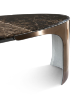 Mobilier italien moderne pour la maison et le bureau table d'ordinateur en marbre acier inoxydable et panneau de bois pour immeuble de bureaux et villas