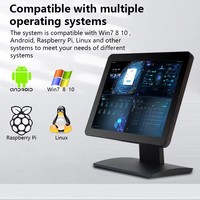 Monitor de Pantalla Táctil Impermeable IP65 de 15 Pulgadas 4:3, Computadora Industrial Todo en Uno, Panel TFT LCD IPS, PC con RS232/USB DVI, Kiosco POS, ROHS
