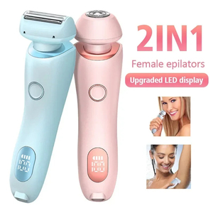 Épilateur 2 en 1 pour femmes, <span class=keywords><strong>rasoir</strong></span> à double tête, tondeuse pour poils pubiens, <span class=keywords><strong>rasoir</strong></span> rotatif rechargeable, étanche - Product Image 2