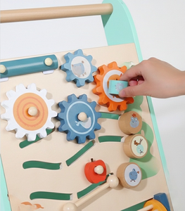 Juego Montessori Educativo para el Aprendizaje Temprano, Centro <span class=keywords><strong>de</strong></span> Actividades Multifuncional para Bebés, Andador <span class=keywords><strong>de</strong></span> Madera para Bebés - Product Image 5