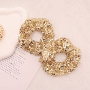 Set de 6 coleteros elásticos de terciopelo con lentejuelas y cuernos de reno navideños para mujer, a la moda, para fiestas navideñas - Product Image 3