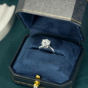 Anillo de Compromiso y Matrimonio de Oro Real de 18K y 14K con Diamante Redondo Cultivado en Laboratorio con Certificado IGI, HPHT CVD, 1CT 2CT 3 Quilates, para Mujer - Product Image 1