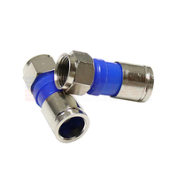Conector BNC Macho para CATV, Conector de Compresión para Cable Coaxial RG6 Tipo F con Carcasa de Latón, Impermeable IP67 para TV