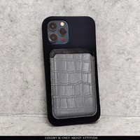 Casing Ponsel Dompet Kulit Buaya Timbul Magsafe untuk Iphone 12/13/14