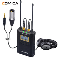 Microphone sans fil UHF portable COMICA CVM-WM100 PLUS (C) - Noir pour caméra/caméscope/smartphone, diffusion en direct