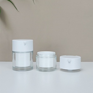 New Luxury 30g 50g Customized Airless Face Cream Can Refillable Cosmetics Airless Pump Glass Jar 50ml - Product Image 2