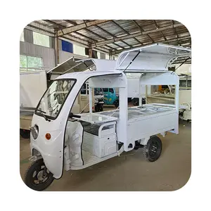 Electric Enclosed Tuk Electric Tricycle Big Space Vending Snack Food Cart Mobile Fast 3 wheel Food Truck Tricycle