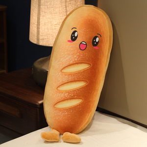 Long Strip Simulation Bread Plushie Large Size Toast Emotion Plush <strong>Pillow</strong> Small Moq Emotion Plush <strong>Pillow</strong> for Students - Product Image 2