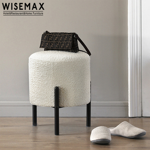 WISEMAX — petit meuble repose-pieds moderne, en laine d'<span class=keywords><strong>agneau</strong></span>, mobilier de salon, tabouret d'angle, bon marché, en métal, offre spéciale - Product Image 4
