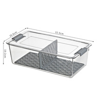 Boîte de rangement alimentaire DOOSO pour cuisine, empilable, organiseur de réfrigérateur, tiroir avec couvercle, plateau de drainage amovible
