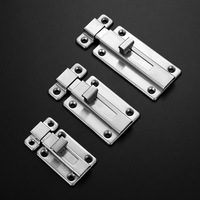 Kunci Pintu Anti Maling dari Baja Anti Karat, Model Barrel Tower Bolt, untuk Kamar Mandi dengan Finishing Perak, Ukuran Dapat Disesuaikan