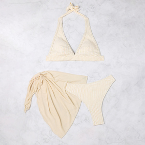 Maillot de bain 3 pièces Triangle Bikinis pour <span class=keywords><strong>femme</strong></span> avec soutien-gorge bandeau imprimé Crochet <span class=keywords><strong>Bikini</strong></span> Cover up <span class=keywords><strong>Original</strong></span> et nouvelle jupe - Product Image 5