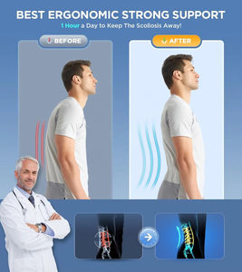 Cinturón de soporte Lumbar de nailon, faja para aliviar el dolor, soporte de cintura para enderezar la espalda con almohadilla Lumbar extraíble, función protectora - Product Image 4