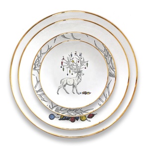 Nordic Style Elegant Custom Design <b>White</b> Wedding <b>Dinner</b> Plates <b>Set</b> - Product Image 1