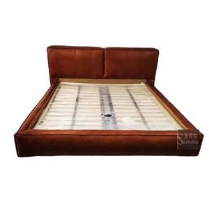 Retro <strong>UK</strong> Bedroom <strong>Loft</strong> <strong>Bed</strong> Luxury Vintage Leather <strong>Bed</strong> Headboard &amp;frames Double Master Room king Platform <strong>Bed</strong> Bedroom Furniture - Product Image 3