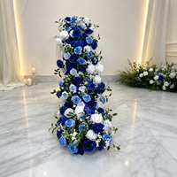 Chemin de table en fleurs de terre cuite pour décoration de mariage d'automne, arrangement floral artificiel pour table de mariage