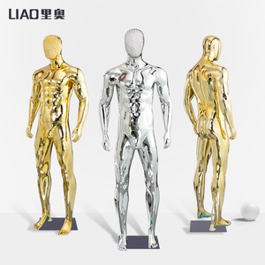 Maniquí Masculino de <span class=keywords><strong>Cuerpo</strong></span> Completo de Plástico ABS de Alta Gama, Talla Grande, Deportivo, Cromado, Musculoso, para Exhibición en Tiendas de Ropa - Product Image 2