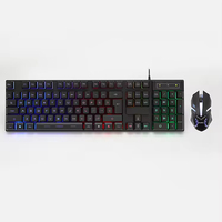Nuevo Teclado Estándar con Cable para Oficina, Teclado con Cable para Computadora de Escritorio y Portátil, Combo de Teclado y Ratón, 104 Teclas Silenciosas, USB 2.0 para PC de Escritorio
