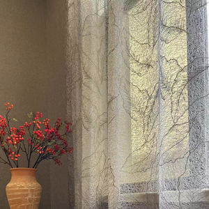 ผ้าเรยอน Jacquard ความแม่นยำสูงสำหรับผ้าม่านและเสื้อผ้า,ชุดเส้นด้ายรังนกใบไม้สีเทาหรูหราดีไซน์ใหม่ปี2022 - Product Image 4