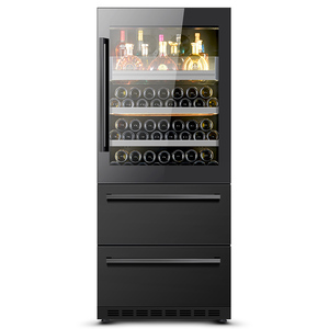 Vinoteca NUELEAD NE-380D de Doble Temperatura, Diseño Comercial con Cajones, Estante de Almacenamiento, Innovadora Bisagra Oculta, Moderna, Delgada y de Perfil Bajo - Product Image 2