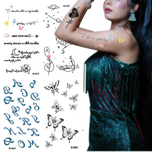 Autocollants de <span class=keywords><strong>tatouage</strong></span> corporel temporaire imperméable pour <span class=keywords><strong>femme</strong></span>, motif floral et papillon, design sexy, pour fêtes, usage quotidien, plage, cosplay, occasions spéciales - Product Image 1