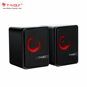 Speaker Komputer Desktop T-WOLF S3 Stereo Sound LED Lampu Warna-warni Subwoofer Sistem Home <span class=keywords><strong>Theater</strong></span> Berkabel Speaker Multimedia Gaming - Product Image 1