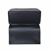 Fournisseur chinois de chaises de coiffure traditionnelles noires pour salons de beauté et spas, avec coussin rehausseur enfant en cuir PVC et éponge