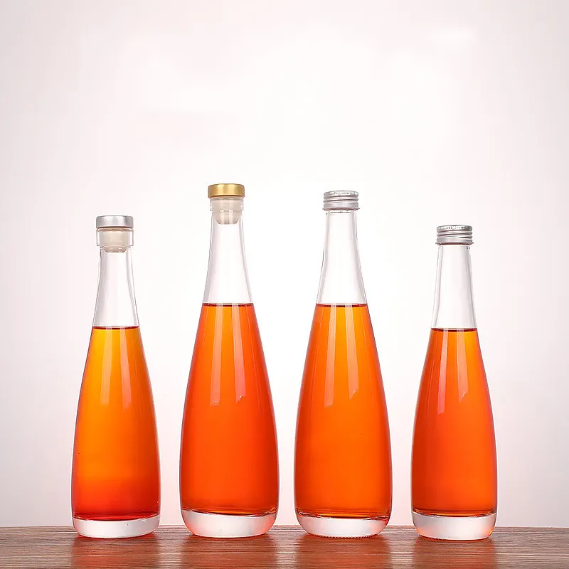 Bouteille de vin de glace transparente en gros 500 ml bouteilles en verre pour boissons alcoolisées bouteille de jus