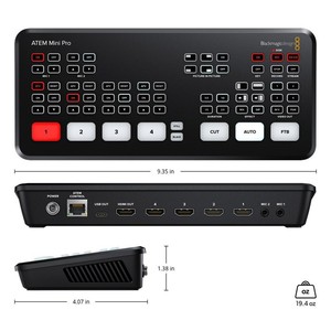 Blackmagic Design ATEM Mini Pro Switcher 103.5x35 มม. การควบคุมกล้องหลายตัวสำหรับการถ่ายทอดสด - Product Image 5