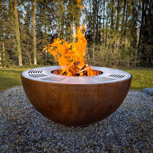 Acier robuste <span class=keywords><strong>80</strong></span> <span class=keywords><strong>CM</strong></span> acier Corten brasero foyer Portable extérieur charbon <span class=keywords><strong>de</strong></span> bois jardin four barbecue gril pour 5 personnes - Product Image 1