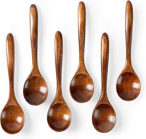 Cucchiaini da Portata in Legno dal Design Unico con Logo Personalizzato Inciso Cucchiaini da Cena in Legno per Tè Caffè Zuppa - Product Image 1