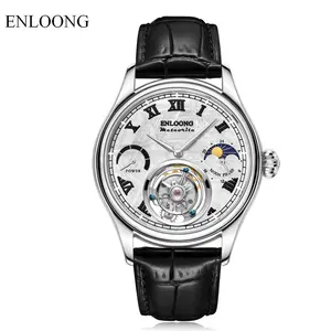 ENLOONG orologio Tourbillon con quadrante Meteorite di lusso reale fatto a mano orologio da polso meccanico di lusso personalizzato da uomo